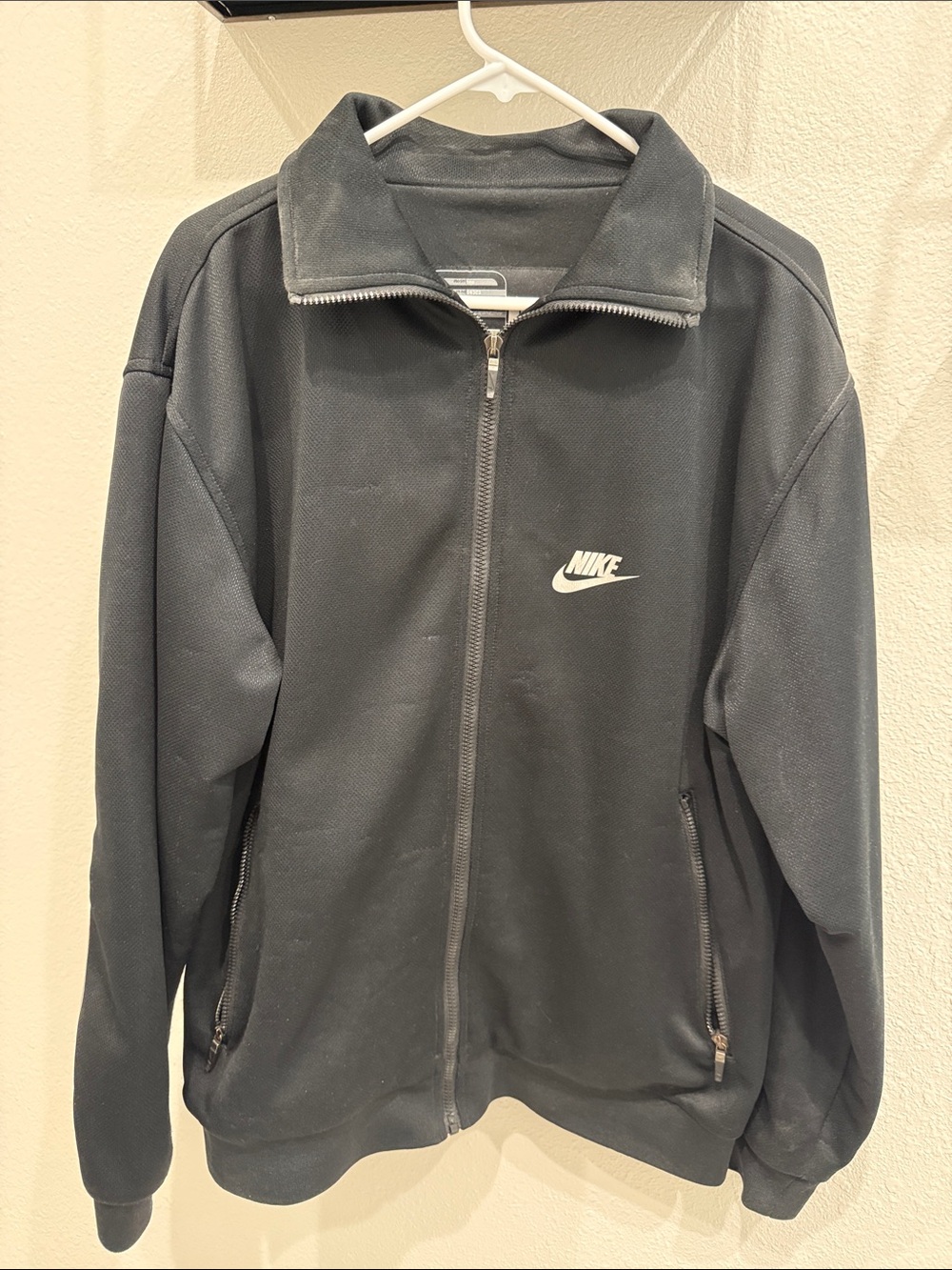 Nike Black Full-Zip Lightweight Jacket with White Logo